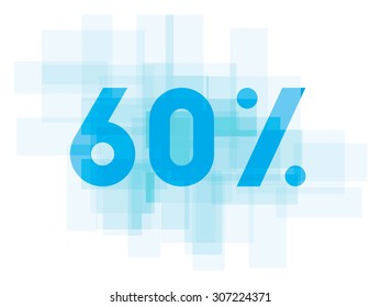 Double exposure number on white background.Vector illustration. Blue color double exposure texture. Market value percentages indicate growth and lose.