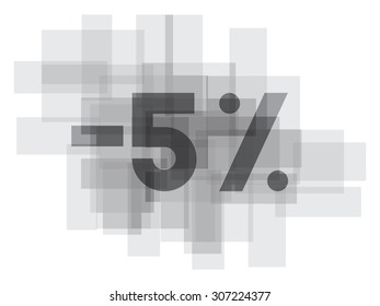Double exposure number on white background.Vector illustration. Blue color double exposure texture. Market value percentages indicate growth and lose.