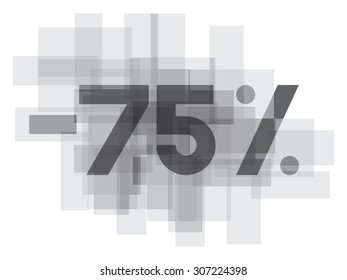 Double exposure number on white background.Vector illustration. Blue color double exposure texture. Market value percentages indicate growth and lose.