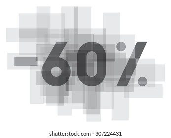 Double exposure number on white background.Vector illustration. Blue color double exposure texture. Market value percentages indicate growth and lose.