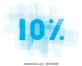 Double exposure number on white background.Vector illustration. Blue color double exposure texture. Market value percentages indicate growth and lose.