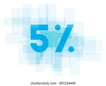 Double exposure number on white background.Vector illustration. Blue color double exposure texture. Market value percentages indicate growth and lose.