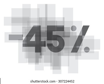 Double exposure number on white background.Vector illustration. Blue color double exposure texture. Market value percentages indicate growth and lose.