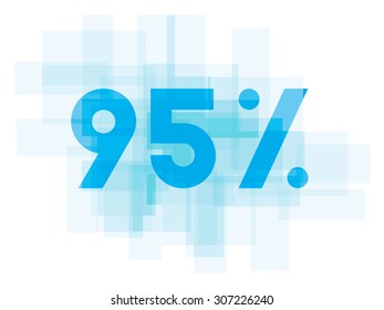 Double exposure number on white background.Vector illustration. Blue color double exposure texture. business growth symbol with percentage number. 