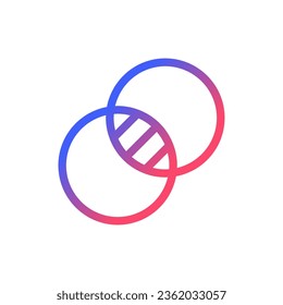 Double exposure pixel perfect gradient linear ui icon. Combine two images at one. Photo editor. Line color user interface symbol. Modern style pictogram. Vector isolated outline illustration
