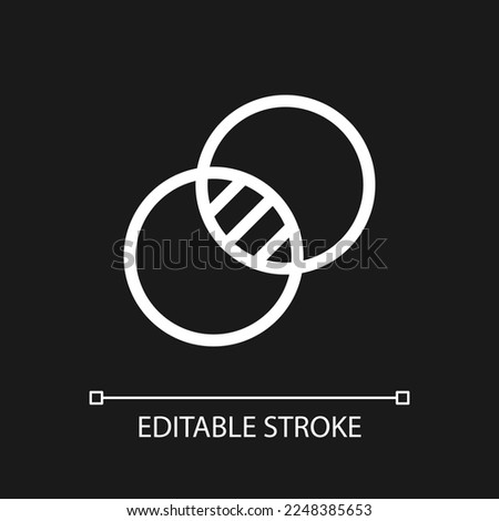 Double exposure pixel perfect white linear ui icon for dark theme. Combine two images at one. Vector line pictogram. Isolated user interface symbol for night mode. Editable stroke. Arial font used