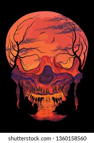 Double Exposure Skull