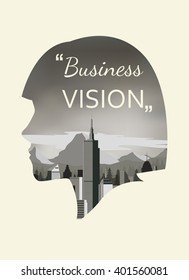 Double exposure vector for business vision