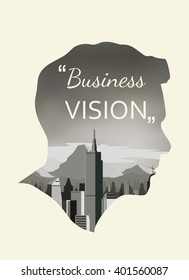 Double exposure vector for business vision