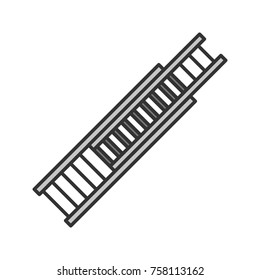 Double extension ladder color icon. Firefighting equipment. Isolated vector illustration