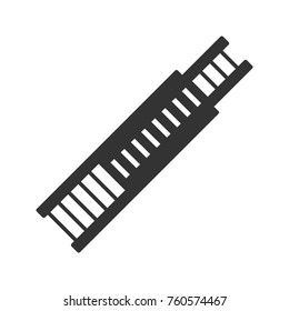 Double extension ladder glyph icon. Firefighting equipment. Silhouette symbol. Negative space. Vector isolated illustration