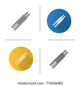 Double extension ladder icon. Flat design, linear and color styles. Firefighting equipment. Isolated vector illustrations