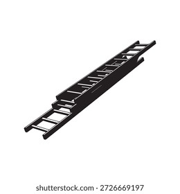 Doble extensión escalera silueta Arte vectorial fondo blanco
