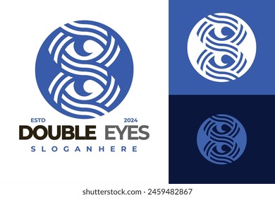 Double Eye logo design vector symbol icon illustration