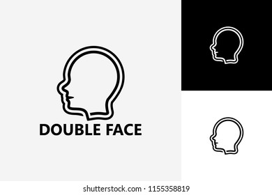 Double Face Logo Template Design Vector, Emblem, Design Concept, Creative Symbol, Icon