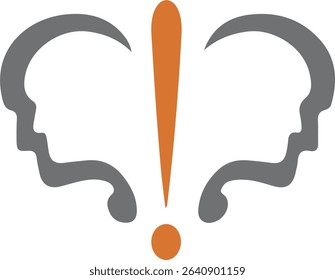 Double face double mask logo vector illustration design, Face icon.