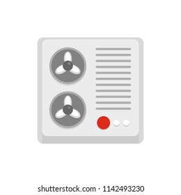 Double fan conditioner icon. Flat illustration of double fan conditioner vector icon for web isolated on white