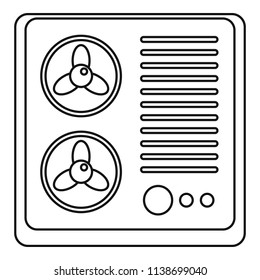 Double fan conditioner icon. Outline double fan conditioner vector icon for web design isolated on white background