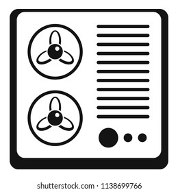 Double fan conditioner icon. Simple illustration of double fan conditioner vector icon for web design isolated on white background