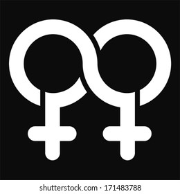 Double female Limitless symbol, vector