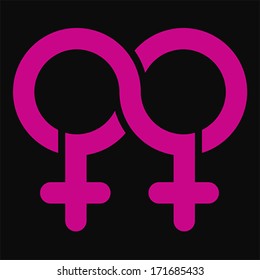 Double female Limitless symbol, vector