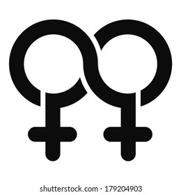 Double female Limitless symbol, vector