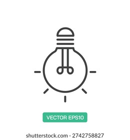 Double Filament Bulb icon. Thin line icon vector