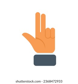 Double finger sign icon flat vector. Arm pose. Thumb touch isolated