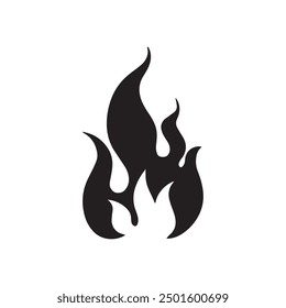 Double fire silhouette. Detailed fire print for t-shirt, banner, logo design. Fire picture isolated on white background. Vector illustration