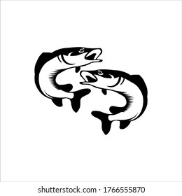 double fish logo design template