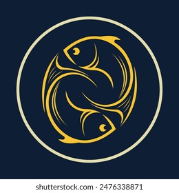Double fish symbol abstract beautiful lovely background vector illustration design