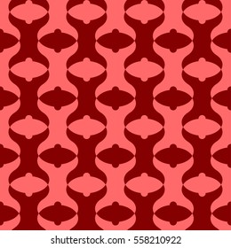 Double fish tail / odd shaped pattern - vector tile background wallpaper (Red)