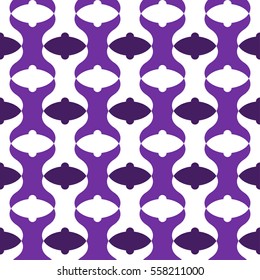 Double fish tail / odd shaped pattern - vector tile background wallpaper (Purple and white)
