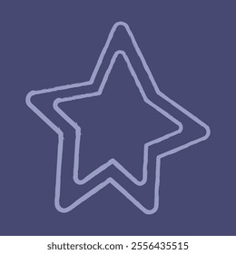 Double five-pointed star color. Clip art doodle illustration.