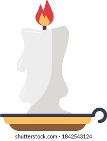 Double flame Candle Concept vector Icon design, Holiday Celebrations and Halloween Elements Symbol on White background