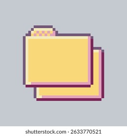 double folder sign in pixel art style with isolated background