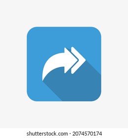 Double Forward Arrow Icon. Email Forward Symbol. File Share Sign. Usage For Web And Mobile