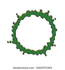 Double frame green splash with empty space for text or picture. Isolated on white background.