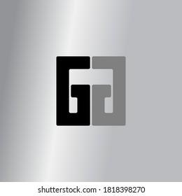 Logo cuadrado de doble letra G. Diseño moderno. Ilustración del vector