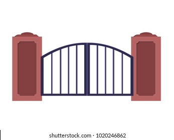 Double Gate Closed Vector Image