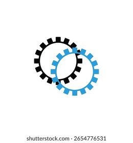 VECTOR DE IDEA DE DISEÑO DE MAQUINARIA DE DOBLE ENGRANAJE.