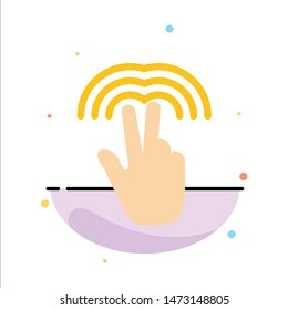 Double, Gestures, Hand, Tab Abstract Flat Color Icon Template