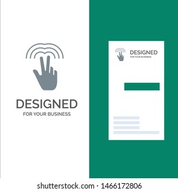 Double, Gestures, Hand, Tab Grey Logo Design and Business Card Template. Vector Icon Template background