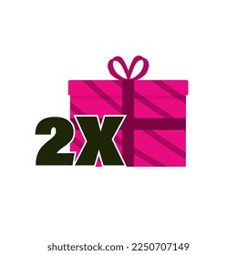 Double gift. Advertising poster for social networks, shops and websites