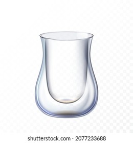double glass cup mug. drink object. hot latte. restaurant glass design. 3d realistic vector