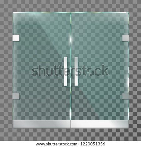 Double Glass Door Mall Store Entrance Stock Vector Royalty