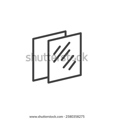 Double Glazing line icon. linear style sign for mobile concept and web design. Two glass panes outline vector icon. Symbol, logo illustration. Vector graphics