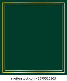 Quadro dourado duplo em fundo verde