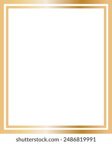 Double gold-brass frame, vector illustration.