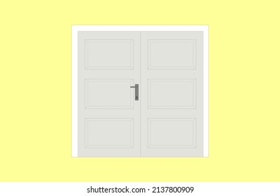 Double Gray Door With Soft Background Vector